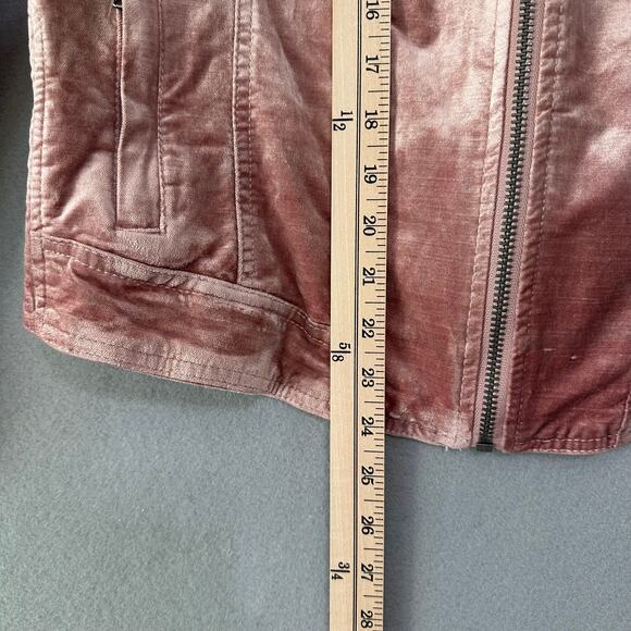 Pink Velvet Long Sleeve Sleeve Moto Jacket Torrid Size 0 / Large Y2K - Picture 10 of 10